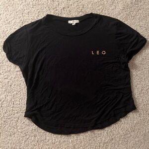 LA Hearts Black Leo Cropped Tee